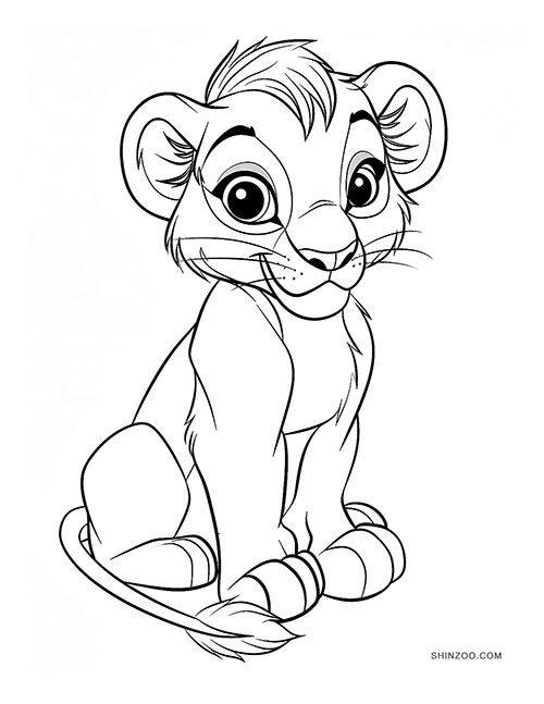 Baby Lion Coloring Pages 01