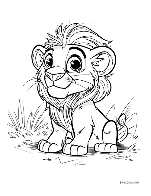 Baby Lion Coloring Pages 02