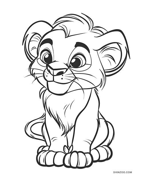 Baby Lion Coloring Pages 03
