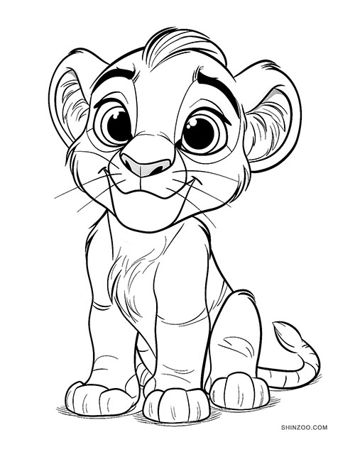 Baby Lion Coloring Pages 04