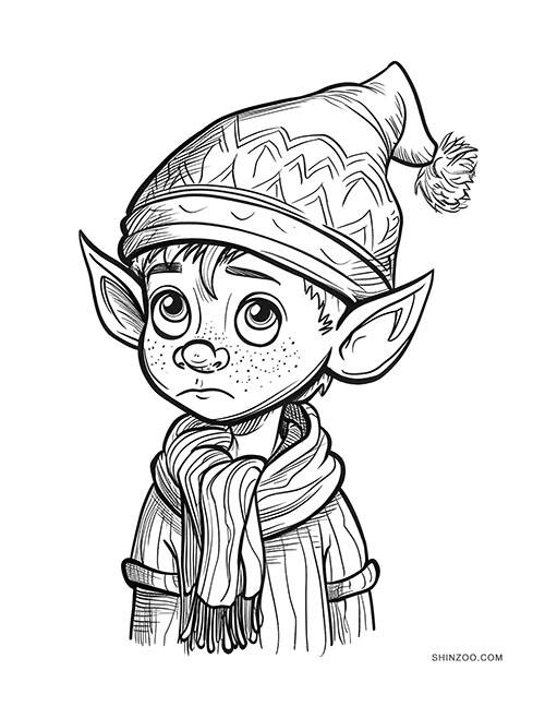 Christmas Elf Coloring Pages 02