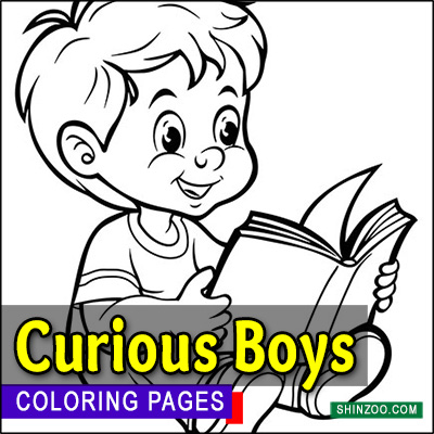 Curious Boys Coloring Pages Printable