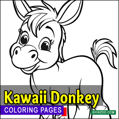 Kawaii Donkey Coloring Pages Printable