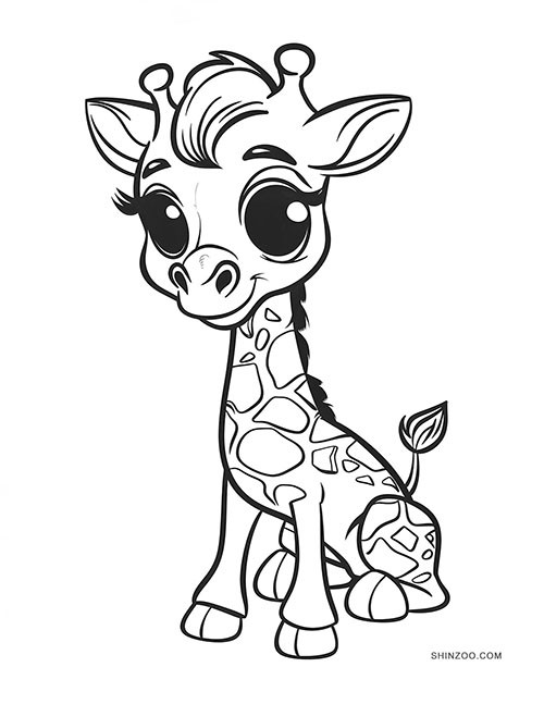 Lovable Giraffes Coloring Pages 01