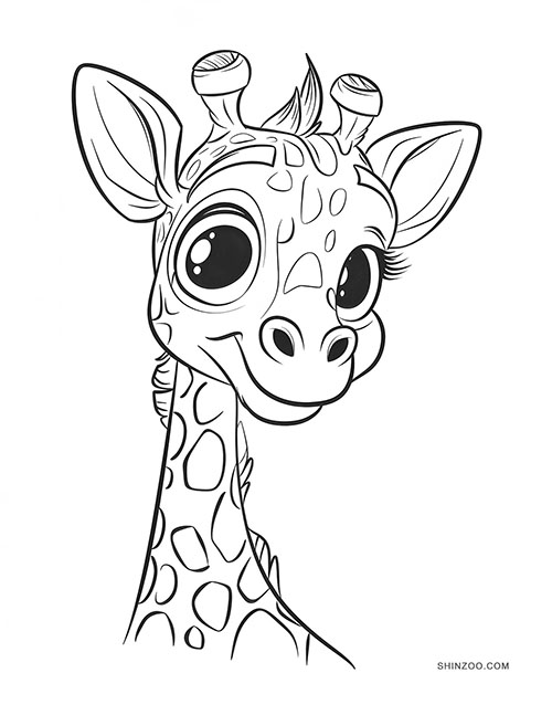 Lovable Giraffes Coloring Pages 02