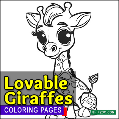 Lovable Giraffes Coloring Pages Printable
