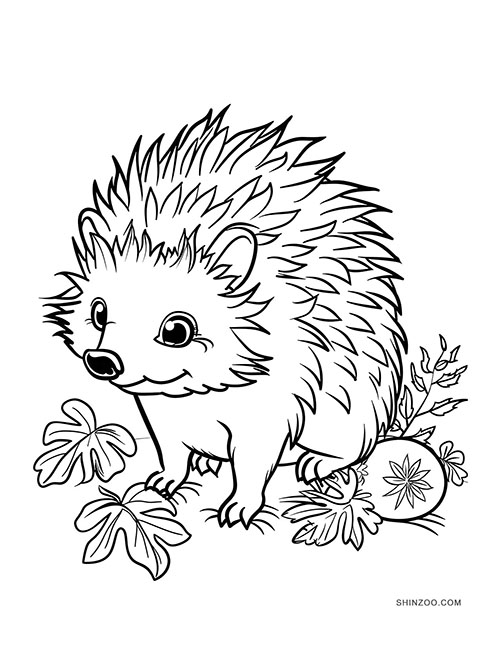 Playful Hedgehog Coloring Pages 01