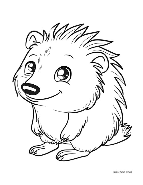 Playful Hedgehog Coloring Pages 02