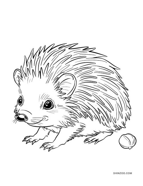 Playful Hedgehog Coloring Pages 03