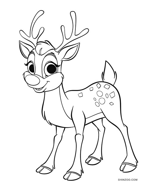 Rudolph the Red-Nosed Reindeer Coloring Pages 01
