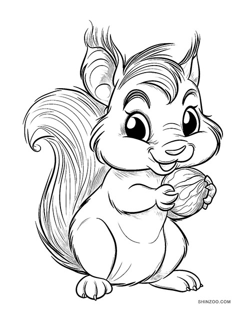 Squirrels Coloring Pages 02