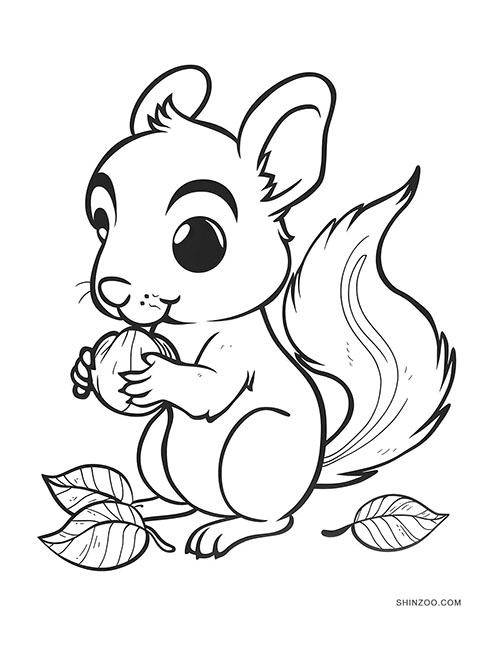 Squirrels Coloring Pages 03