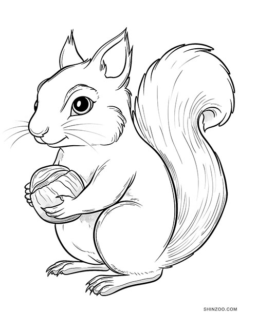 Squirrels Coloring Pages 04