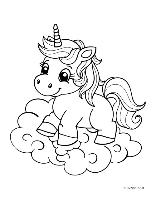 Unicorn Rainbow Coloring Pages 03