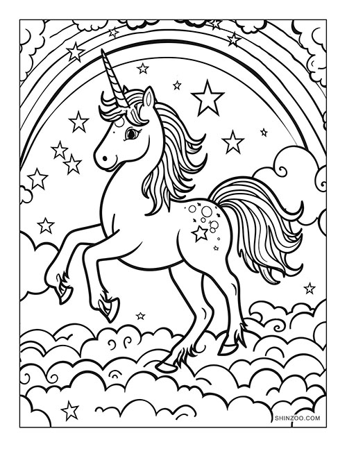 Unicorns Coloring Pages 01