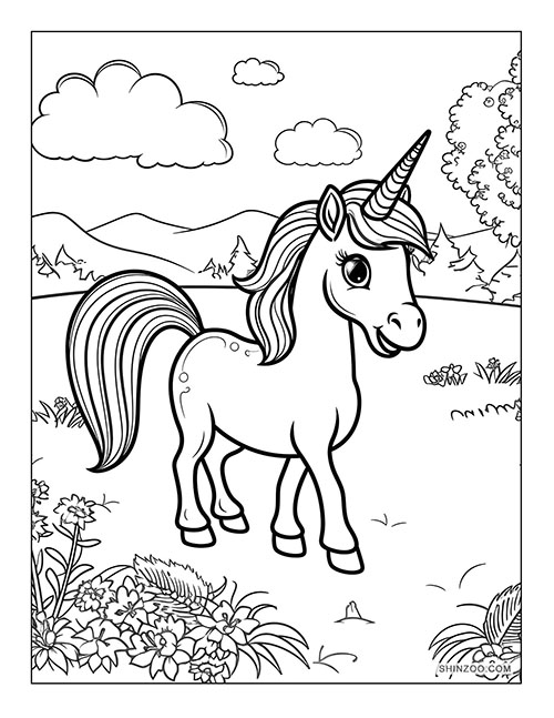 Unicorns Coloring Pages 02