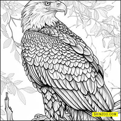 Regal Raptor: Exquisite Eagle Coloring Design