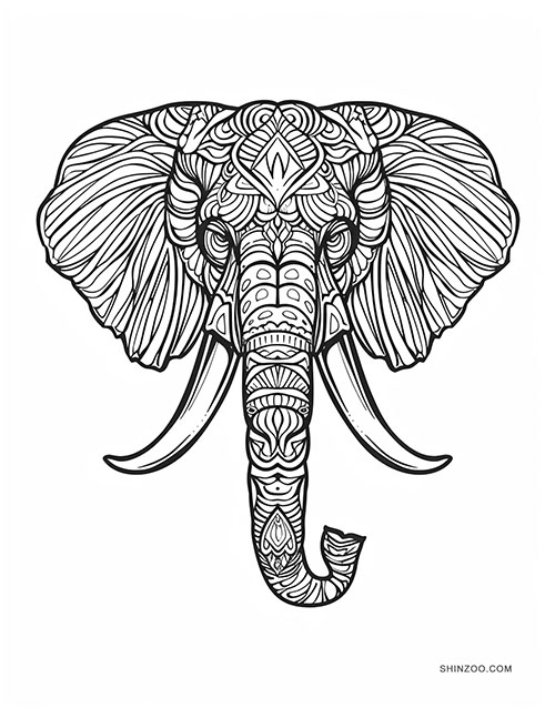 Elephant Coloring 2358