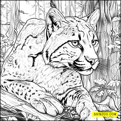 Elusive Spotted Ocelot: Guardian of the Rainforest’s Secrets Coloring Page