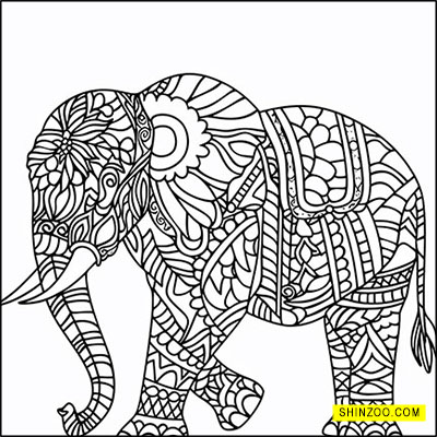 Detailed Mandala Elephant for Creative Coloring