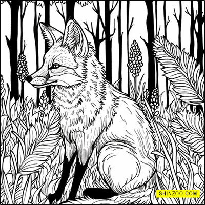 The Quiet Fox: A Vibrant Coloring Escape