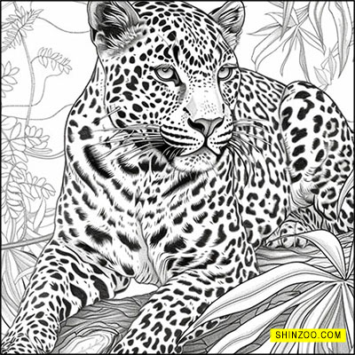 Leopard’s Jungle Kingdom: Simple Coloring