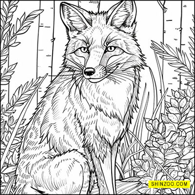 Graceful Fox Woodland Coloring Adventure