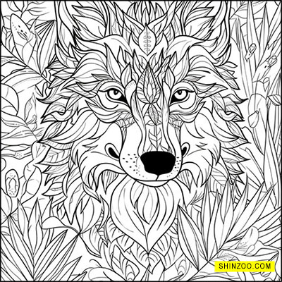 Mystical Woodland Wolf: A Coloring Journey into Nature’s Magic
