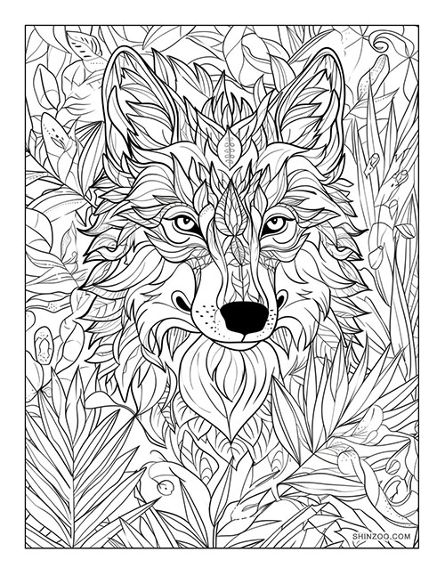Woodland Wolf Coloring