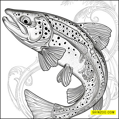 Salmon’s River Journey Coloring Page