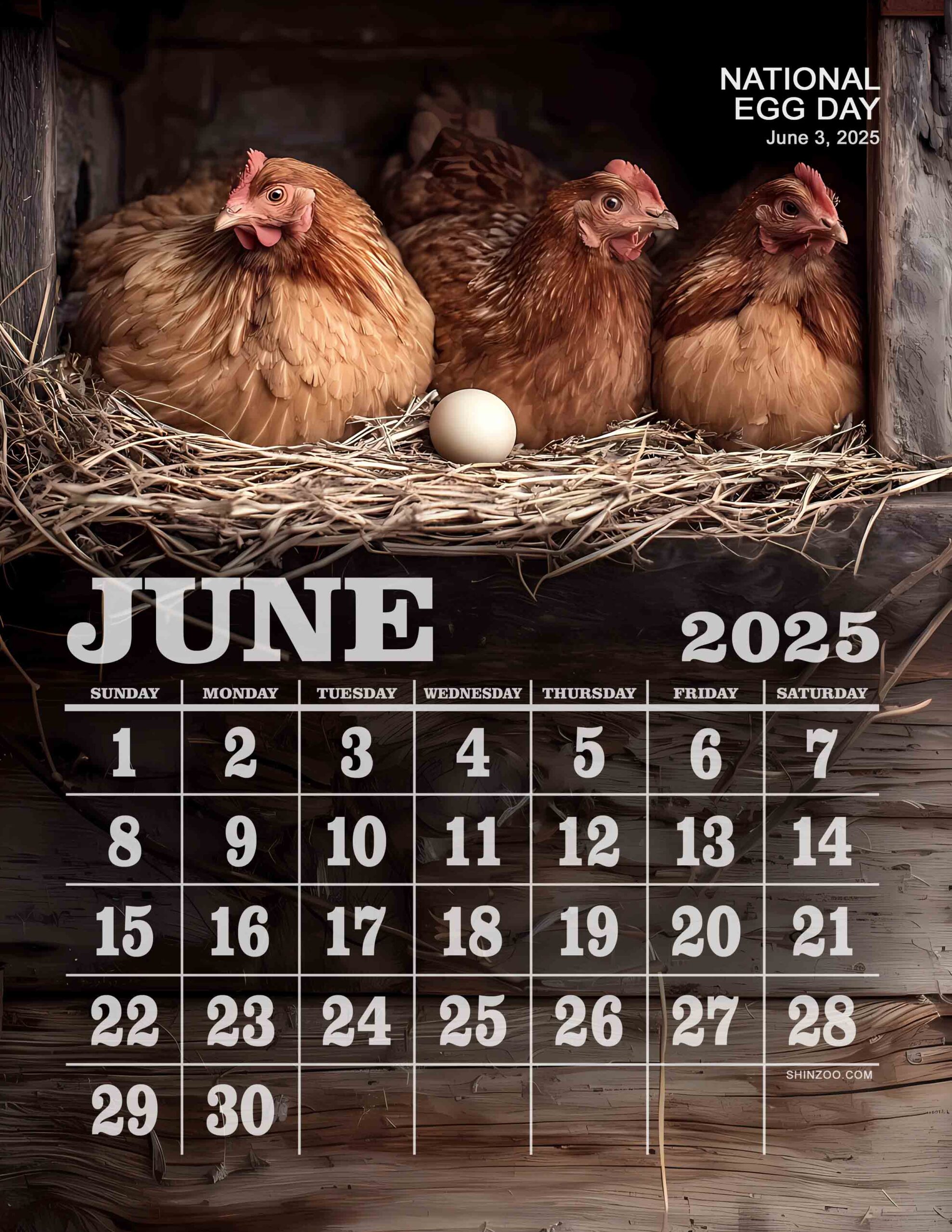 National Egg Day 2025 May Calendar Rustic Farm Life Poultry Calendar