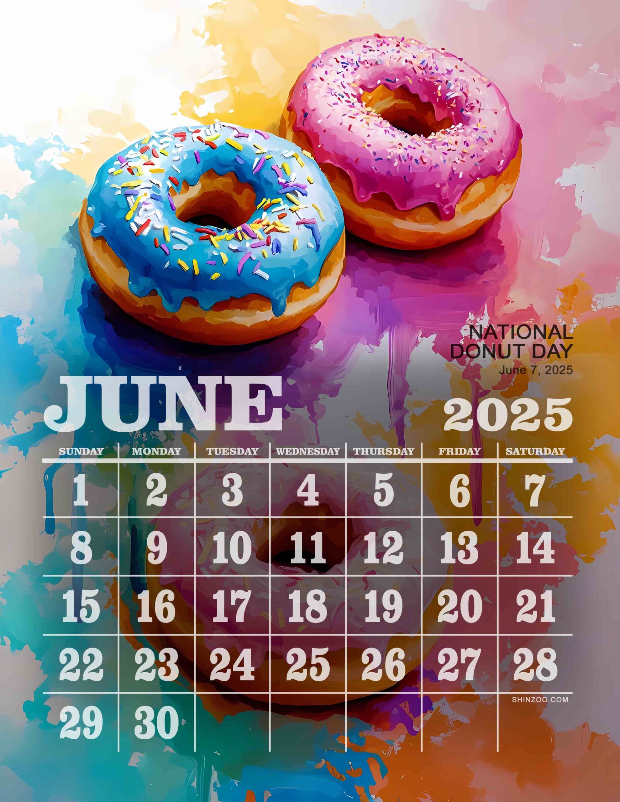 National Donut Day 2025 June Calendar Donut Lover Pastry Calendar