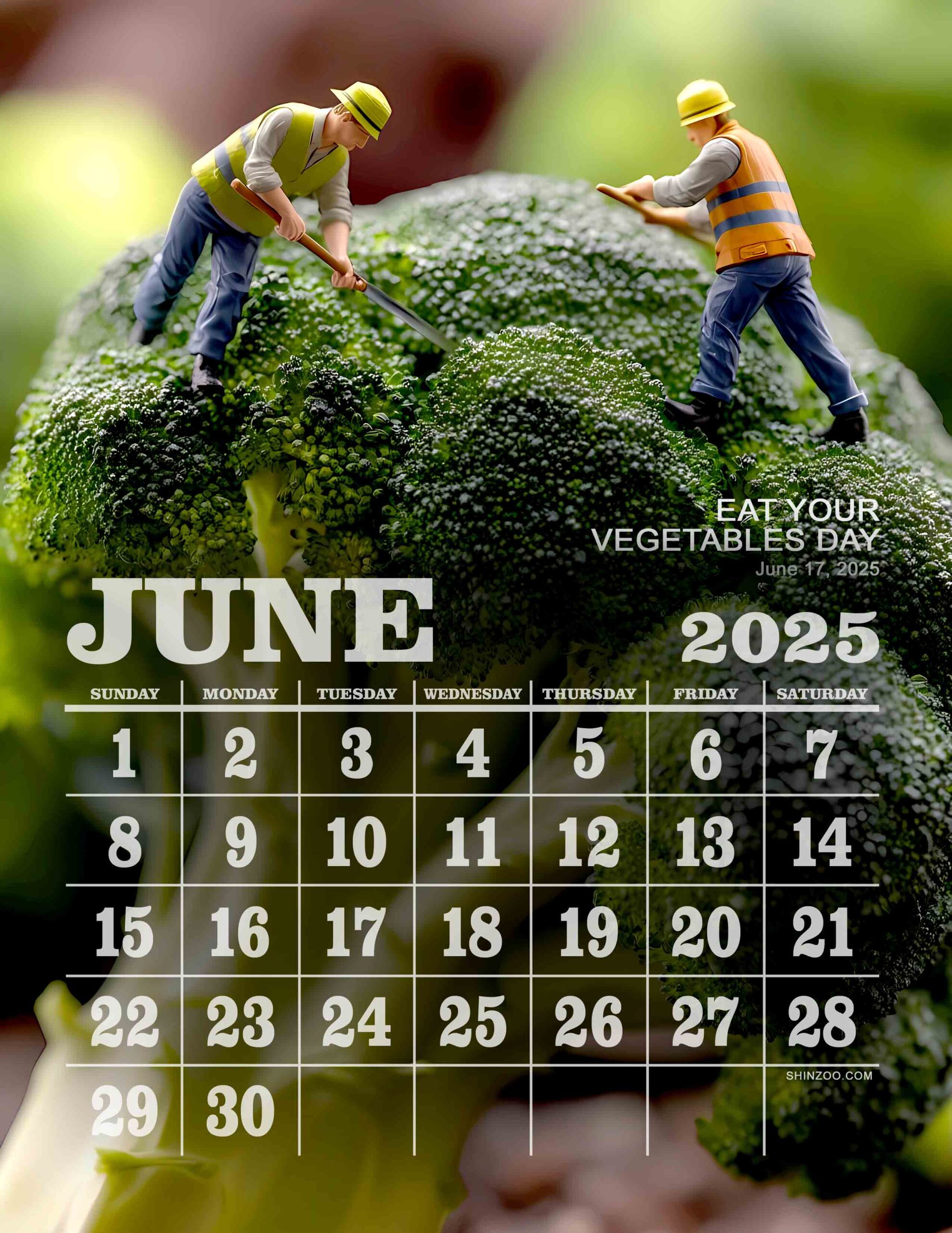 Eat Your Vegetables Day 2025 June Calendar Healthy Nutrition Foodie Calendar