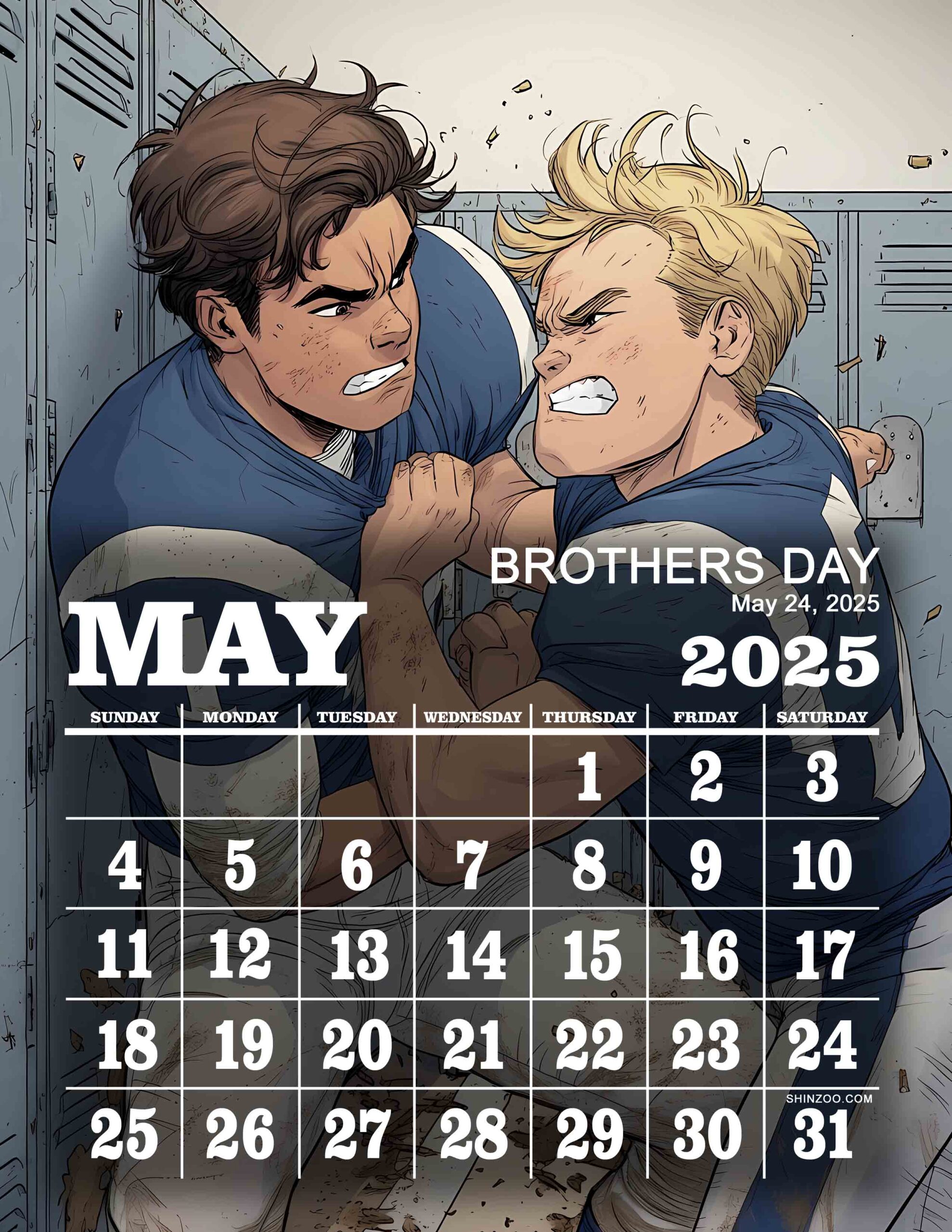 Brothers Day 2025 May Calendar Funny Siblings Appreciation Family Calendar