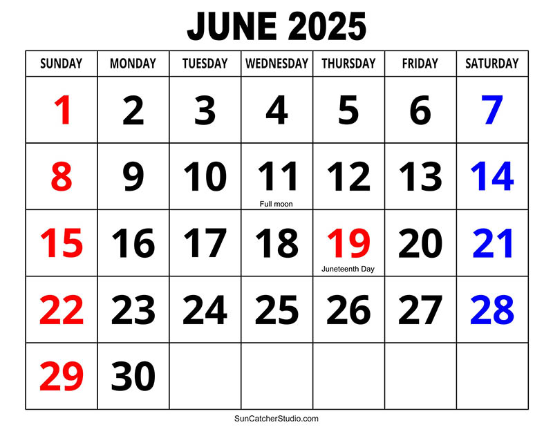 Calendar for June 2025 02
