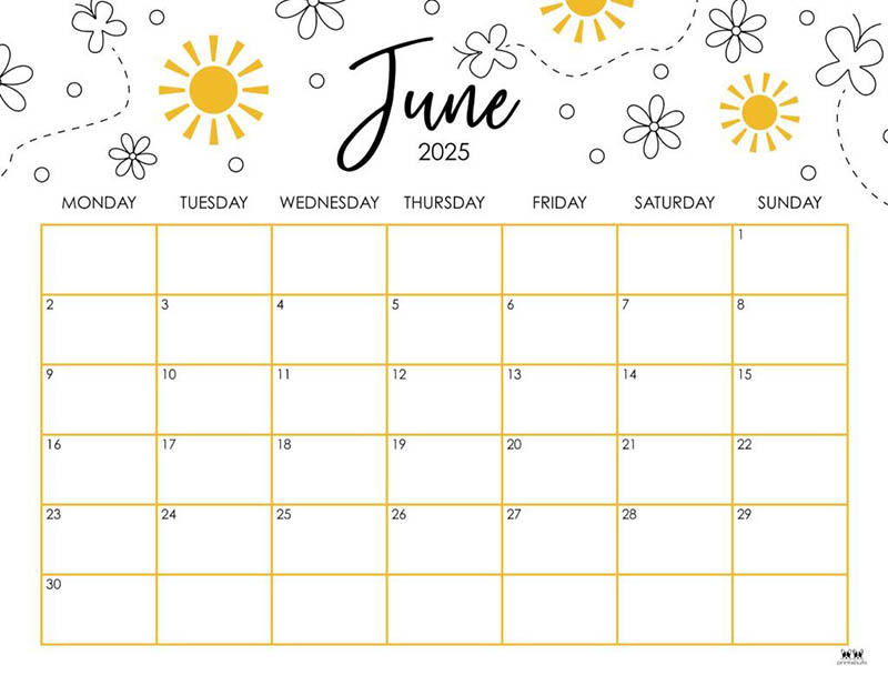 Calendar for June 2025 06