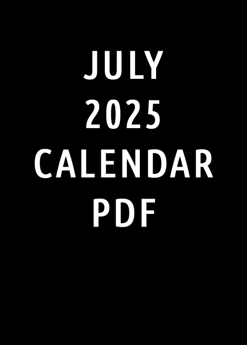 July 2025 Calendar PDF