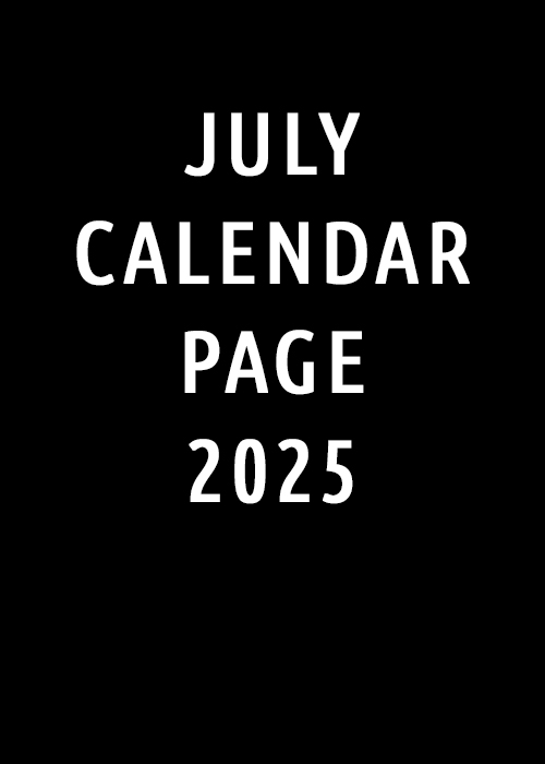 July Calendar Page 2025