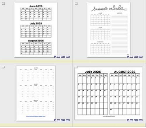 June July August 2025 Calendar