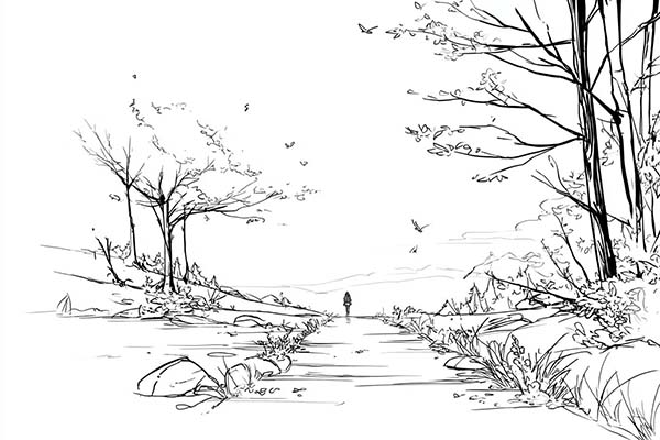 How to draw an autumn scene