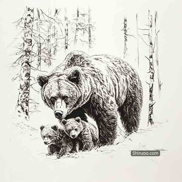 brown bear drawing 02