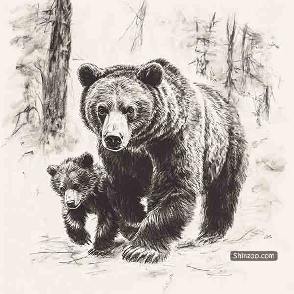 brown bear drawing 03