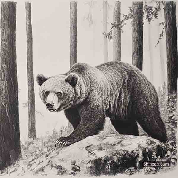 brown bear drawing 06