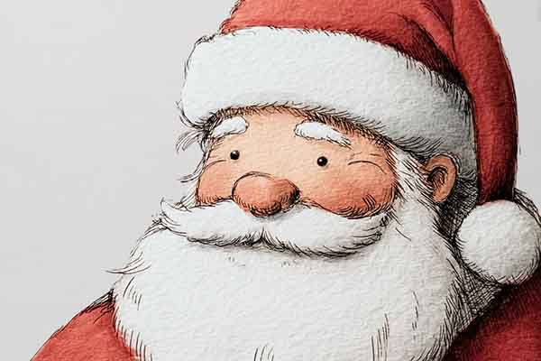 classic santa drawing