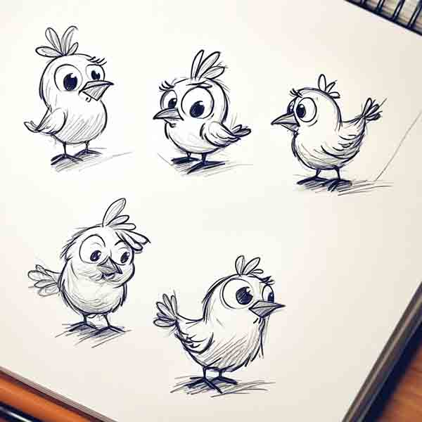 Cute Chicken Drawing 03