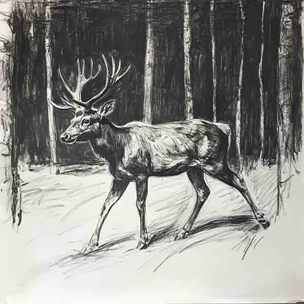 Elk Drawing 03