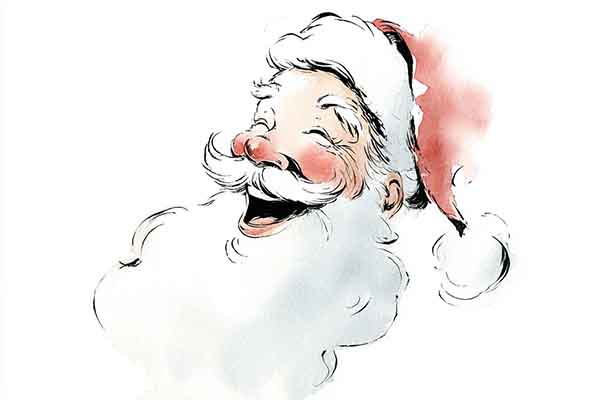 happy santa drawing