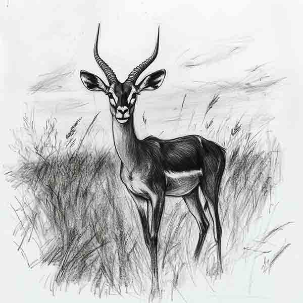 How to Draw an Impala, Realistic Impala Drawing Sketch Illustration Art Ideas