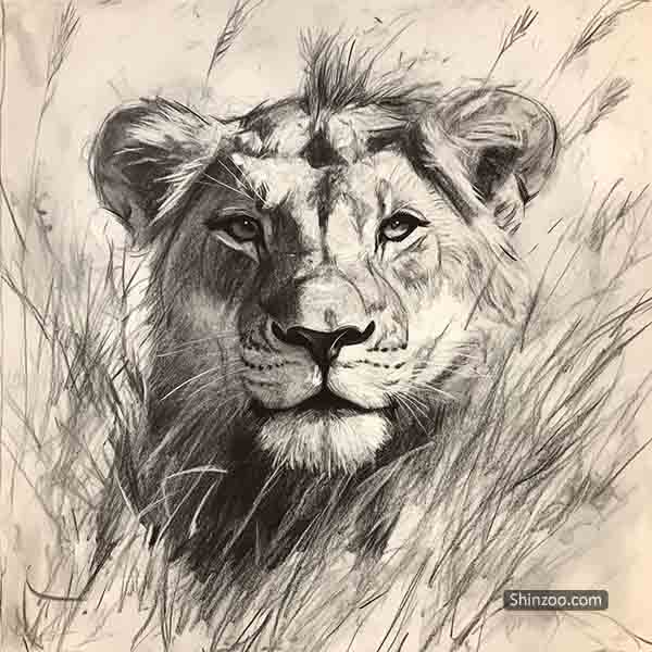 Lion Drawing 03