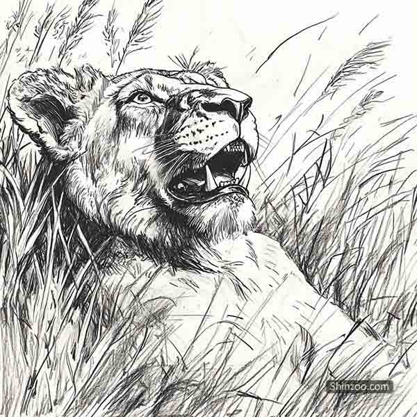 Lion Drawing 04
